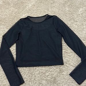 hollister mesh top with built in cami